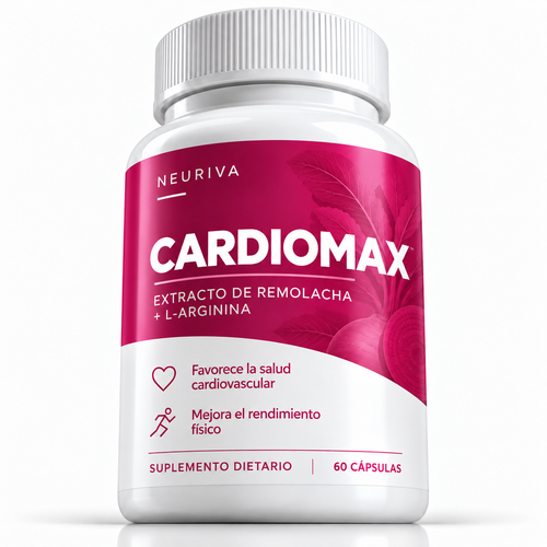 Frasco de CARDIOMAX, extracto de remolacha con L-arginina, 60 cápsulas