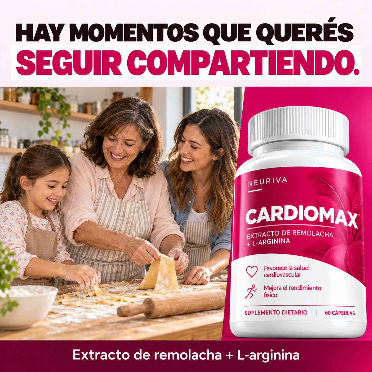 Hay momentos que querés seguir compartiendo. Tres generaciones cocinan juntas junto a CARDIOMAX